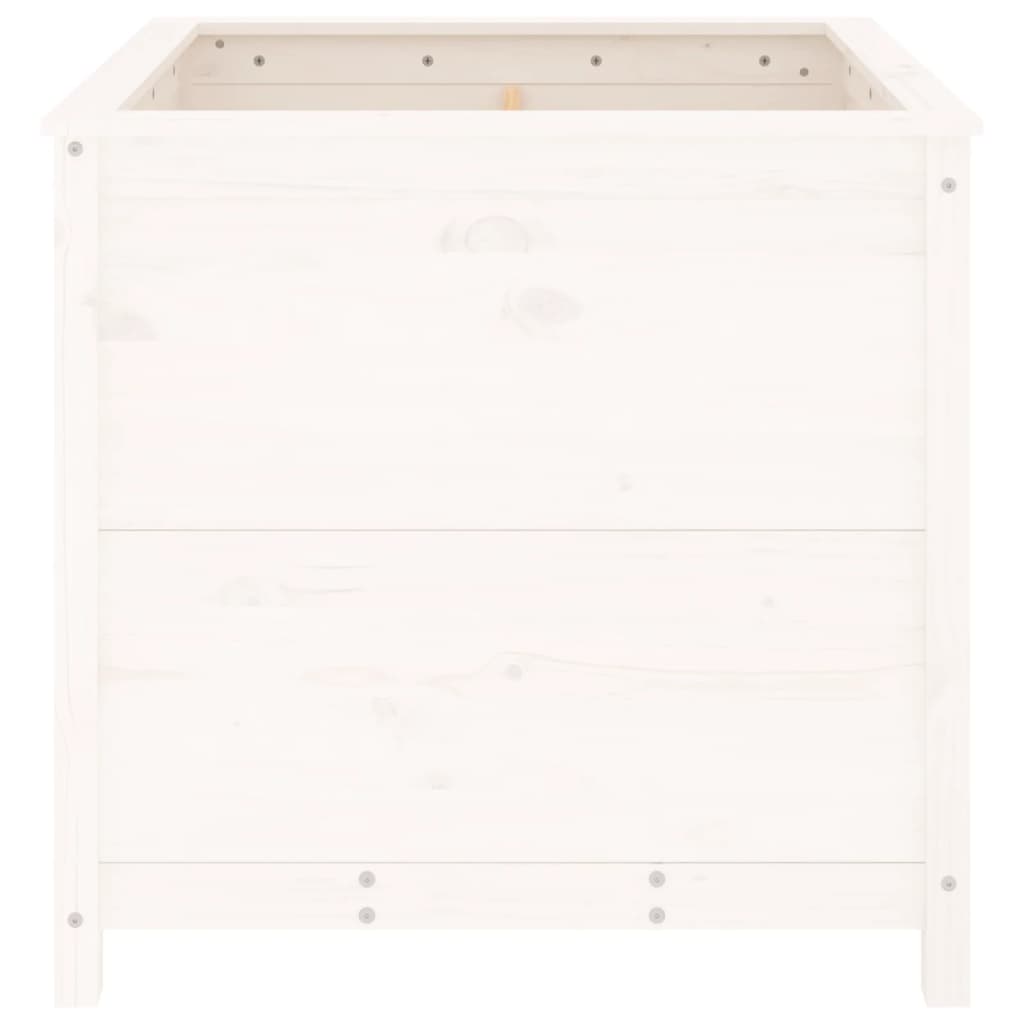 Garden Planter White 82.5x82.5x78 cm Solid Wood Pine