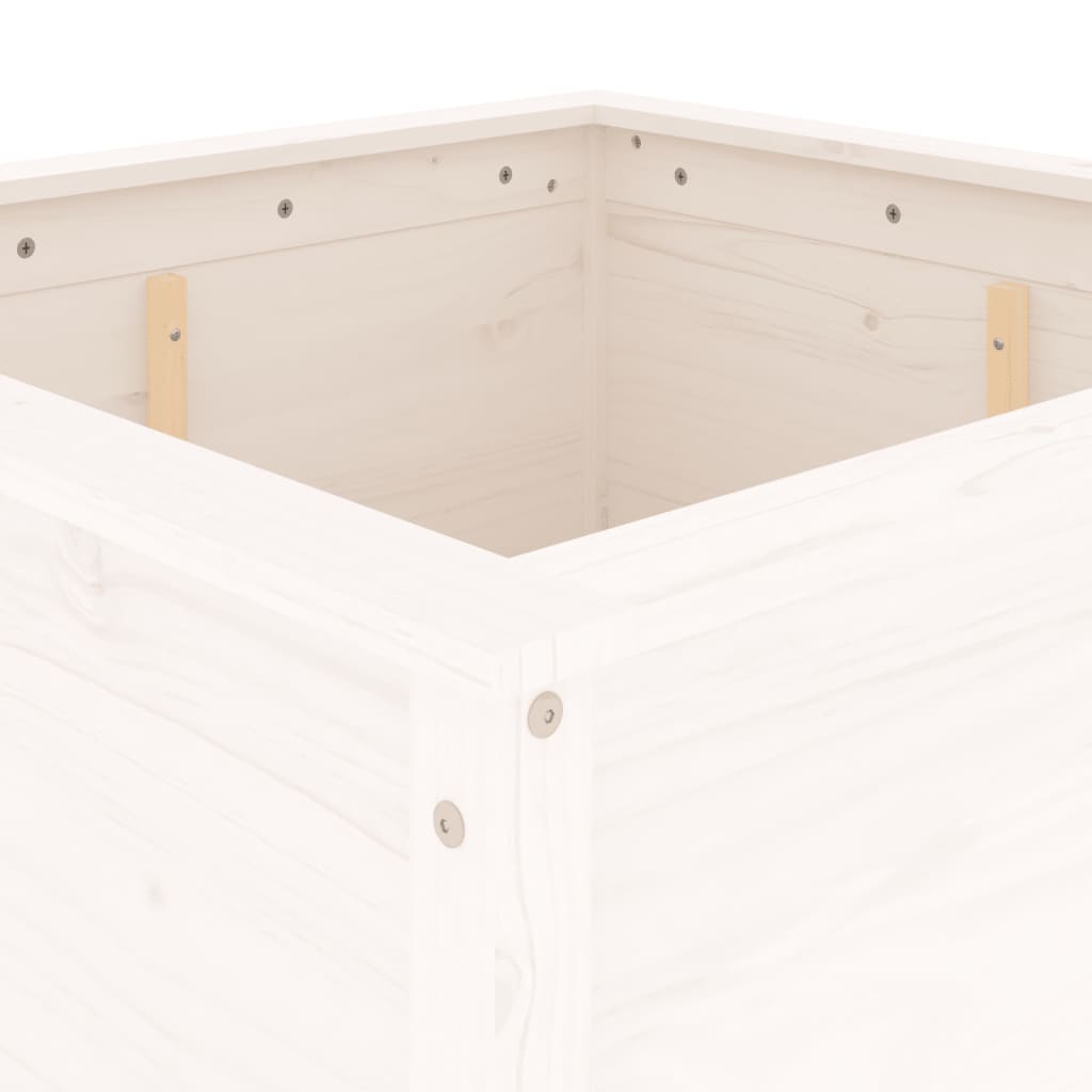 Garden Planter White 82.5x82.5x78 cm Solid Wood Pine