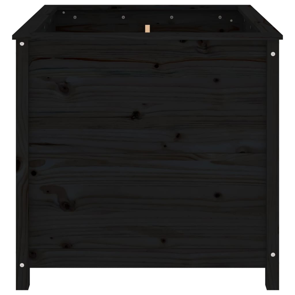 Garden Planter Black 82.5x82.5x78 cm Solid Wood Pine