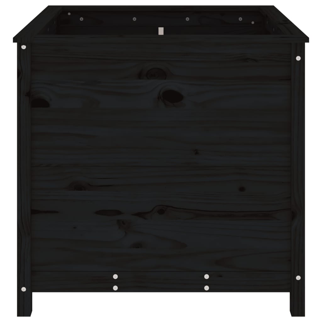 Garden Planter Black 82.5x82.5x78 cm Solid Wood Pine