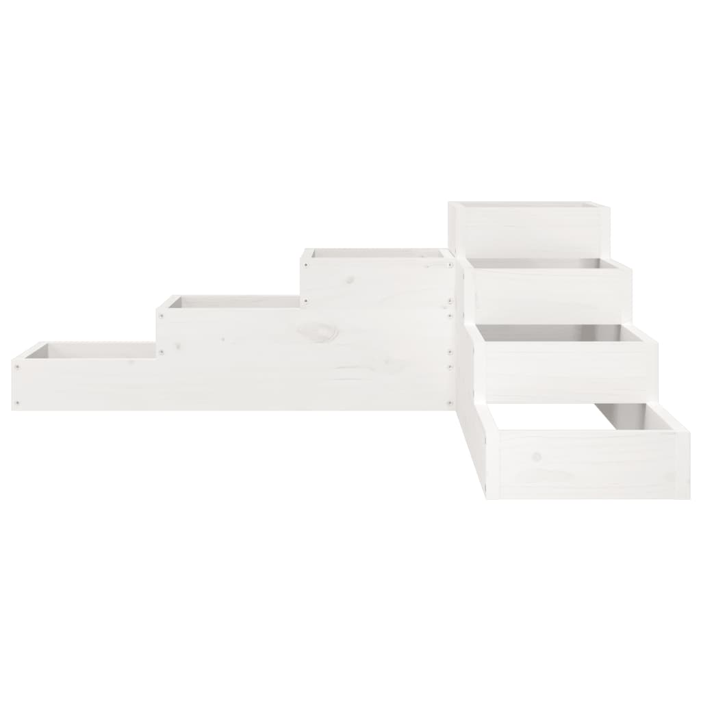 Garden Planter 4-Tier 106x104.5x36 cm White Solid Wood Pine