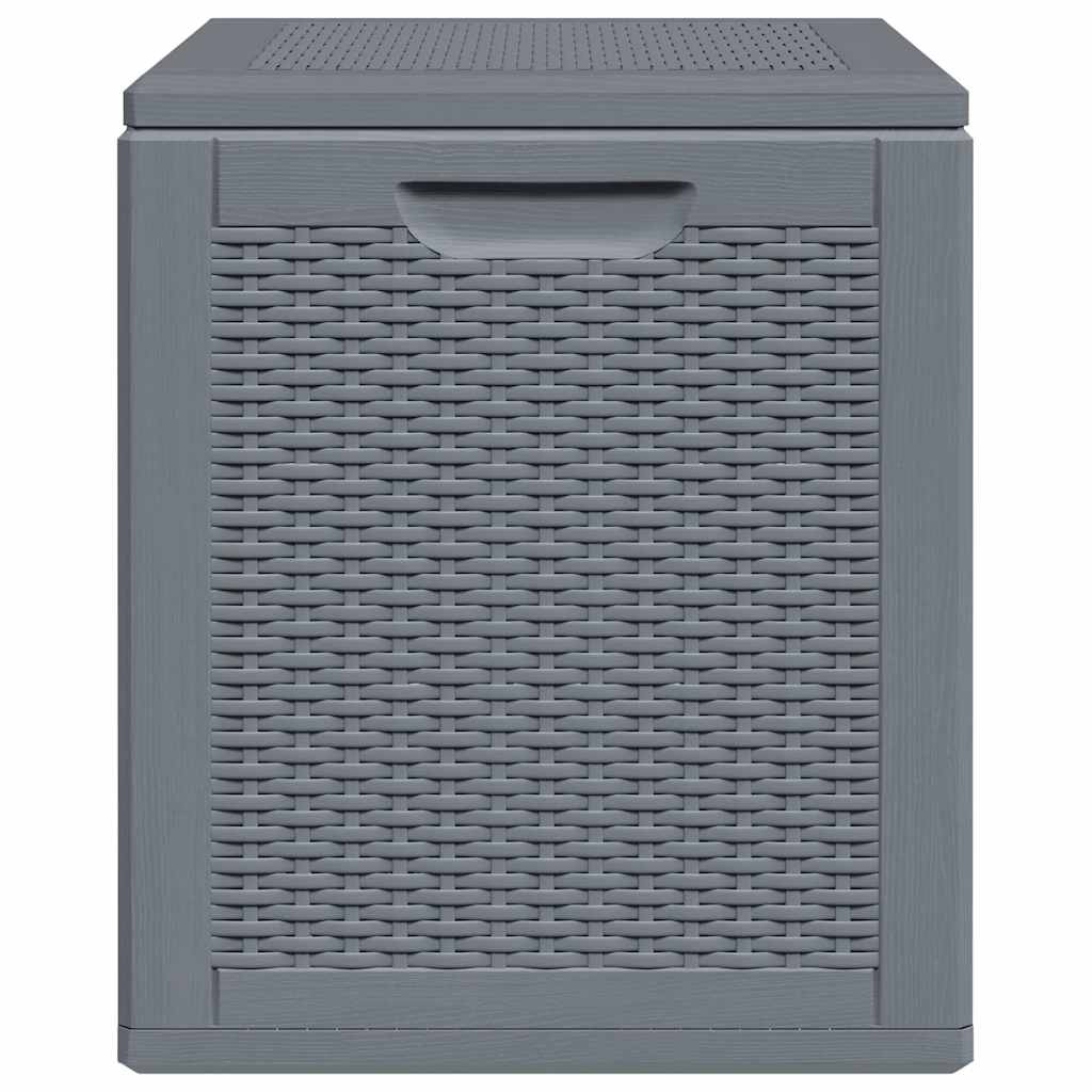 Garden Storage Box Grey PP Rattan 90 L