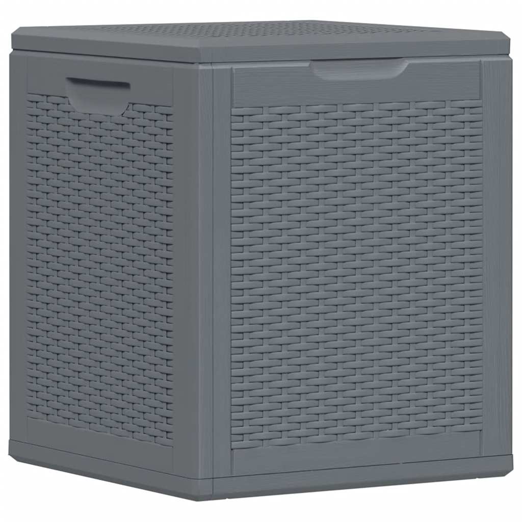 Garden Storage Box Grey PP Rattan 90 L