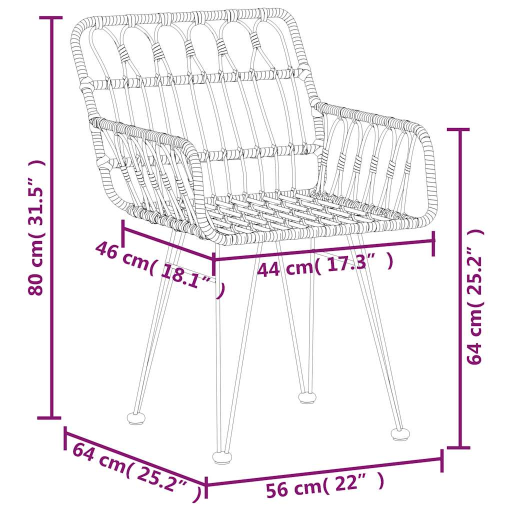 5 Piece Garden Dining Set Black Poly Rattan