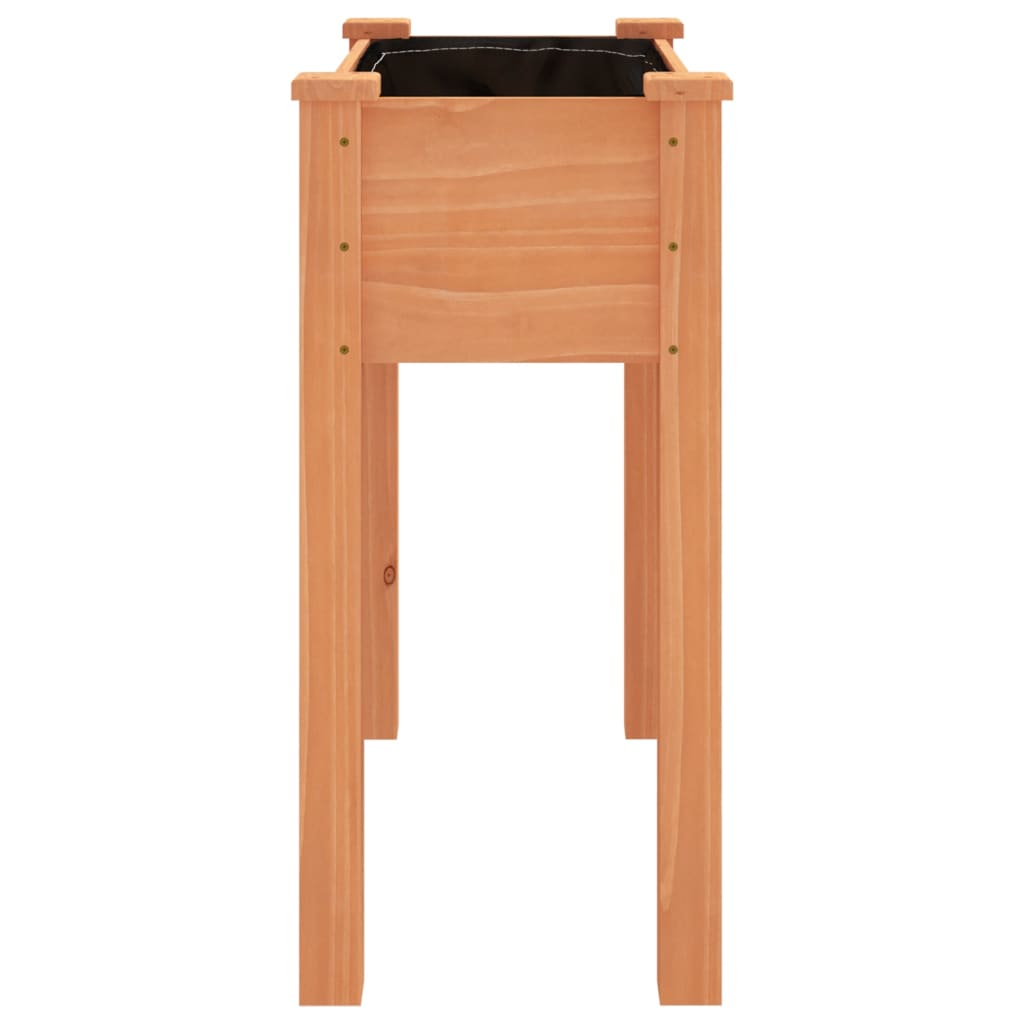 Planter with Liner Brown 71x37x76 cm Solid Wood Fir