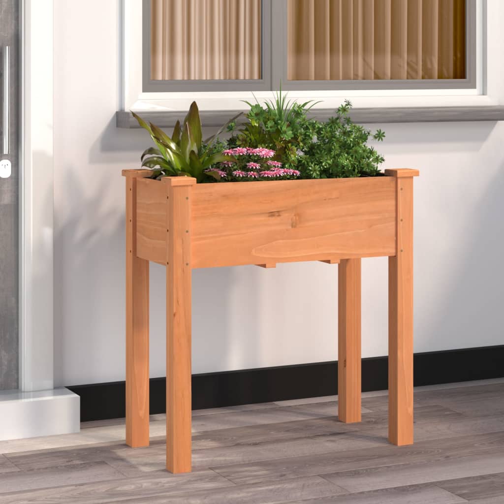 Planter with Liner Brown 71x37x76 cm Solid Wood Fir