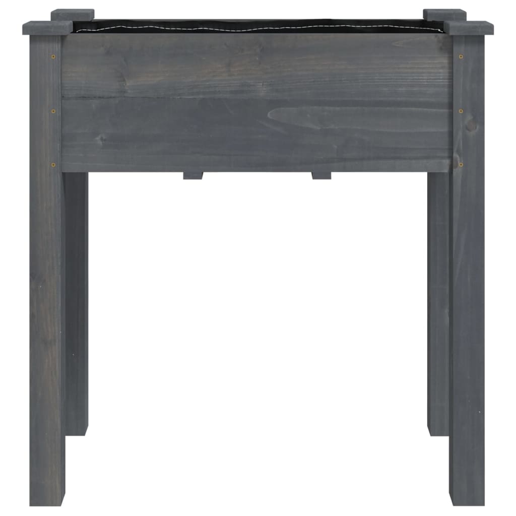 Planter with Liner Grey 71x37x76 cm Solid Wood Fir