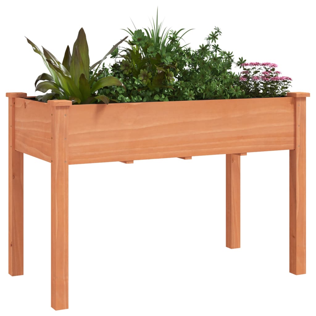 Planter with Liner Brown 118x59x76 cm Solid Wood Fir