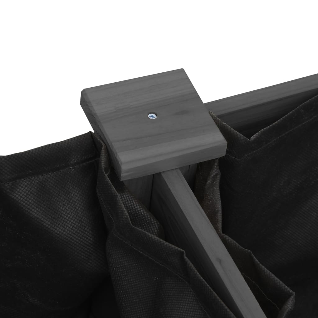 Planter with Liner Grey 161x45x76 cm Solid Wood Fir