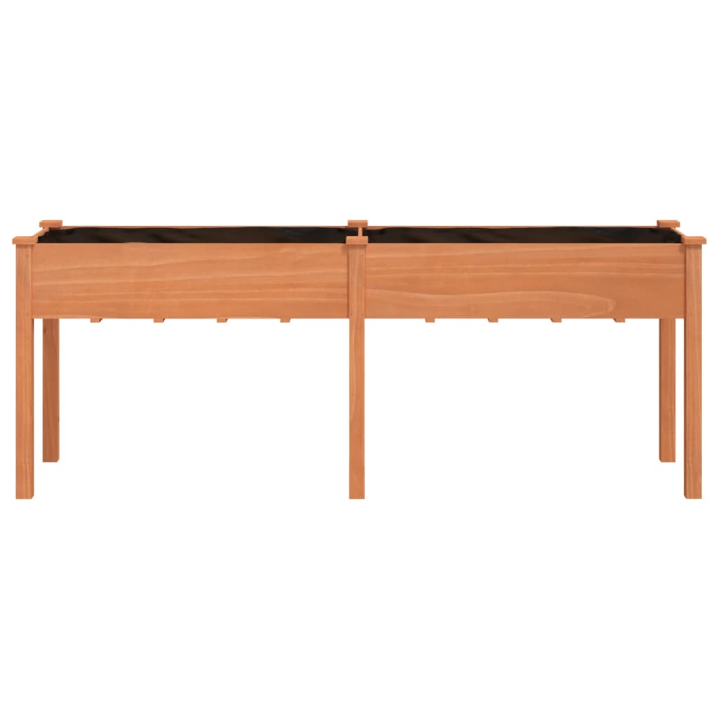 Planter with Liner Brown 203x53x76 cm Solid Wood Fir