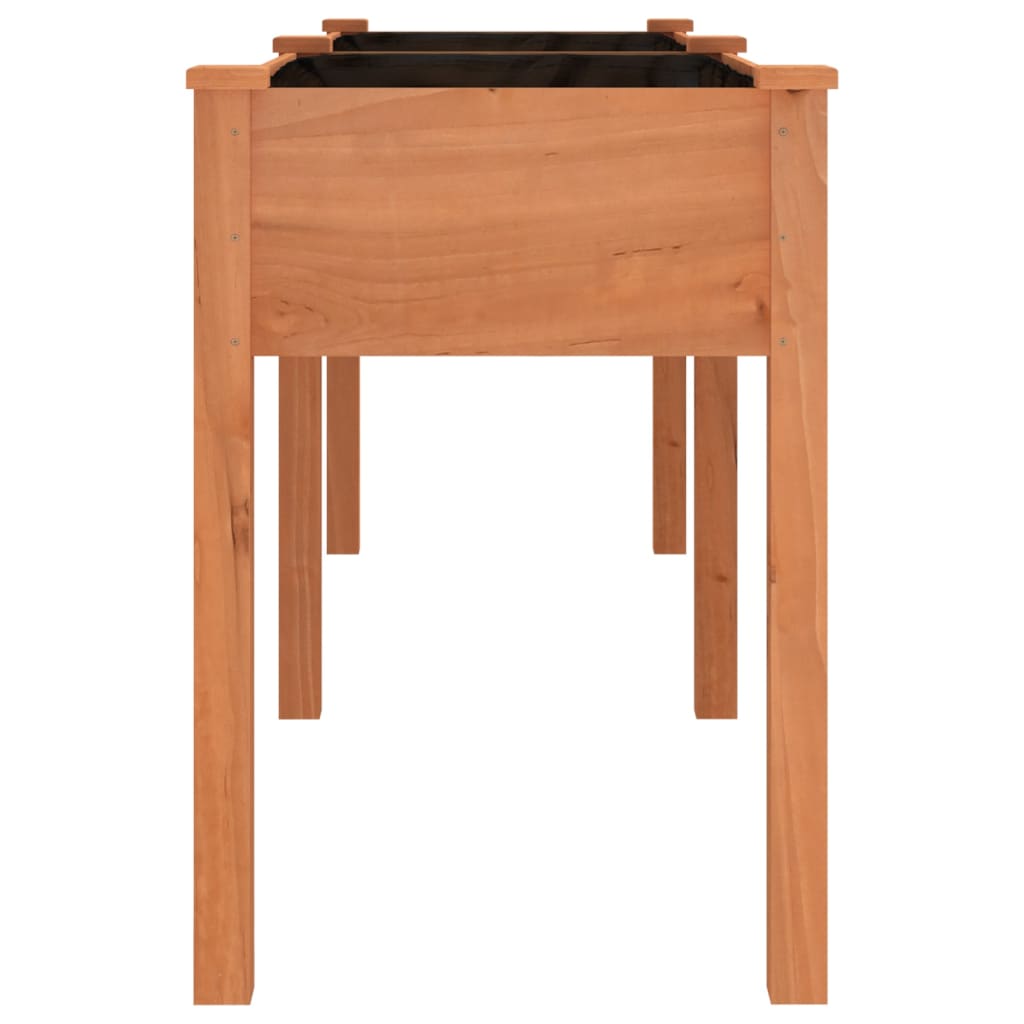 Planter with Liner Brown 203x53x76 cm Solid Wood Fir