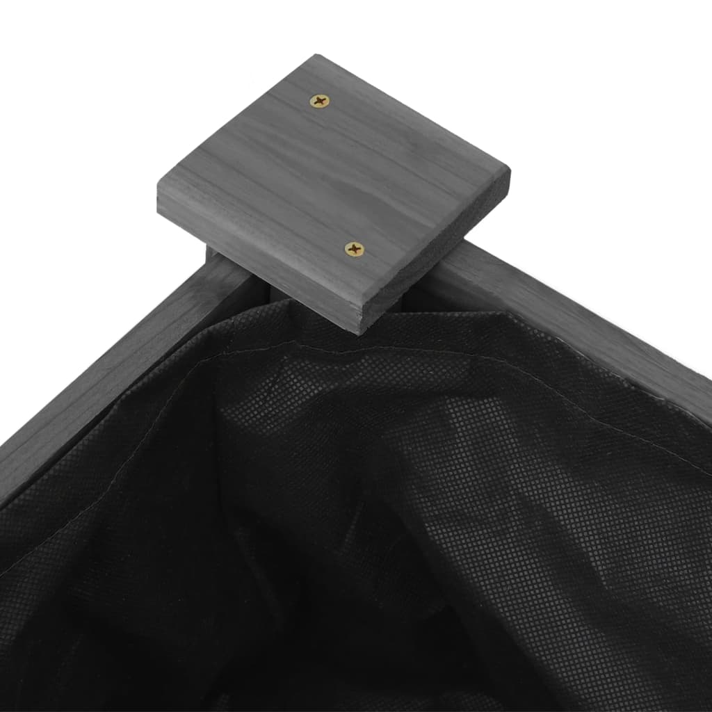 Garden Raised Bed with Liner Grey 120x120x25 cm Solid Wood Fir