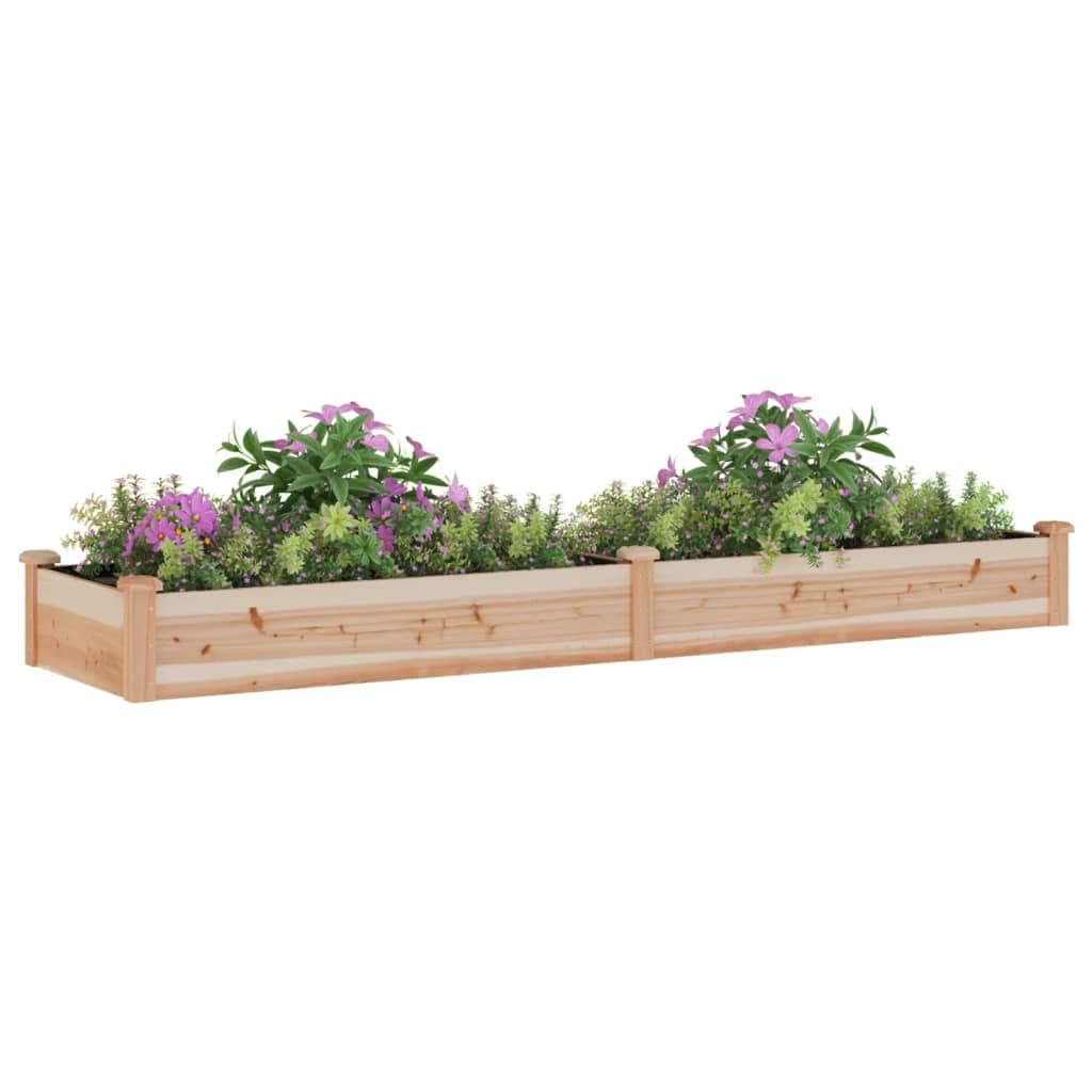 Garden Raised Bed with Liner 240x60x25 cm Solid Wood Fir