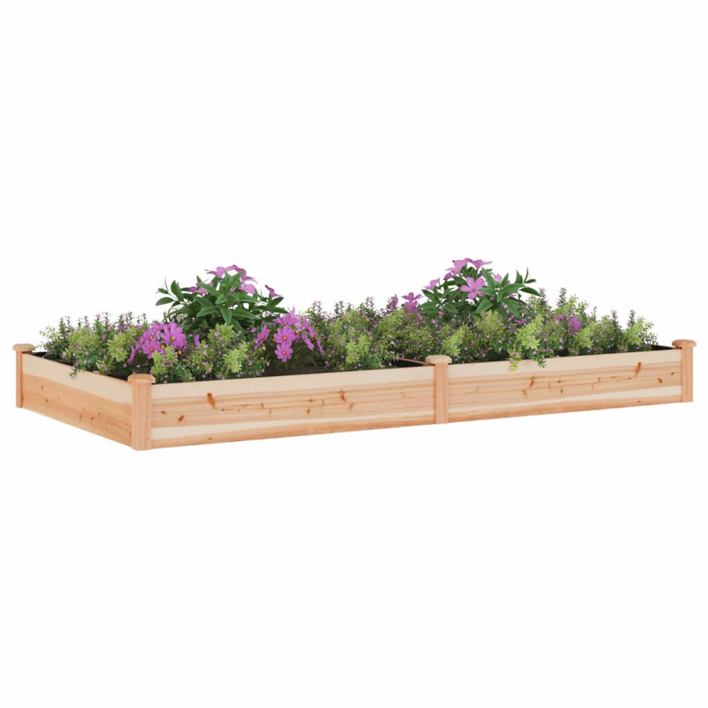 Garden Raised Bed with Liner 240x120x25 cm Solid Wood Fir