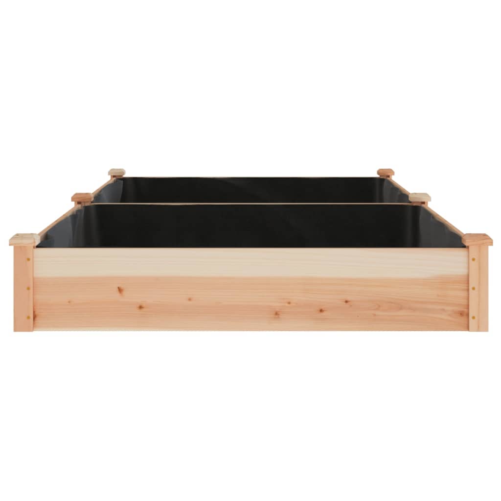 Garden Raised Bed with Liner 240x120x25 cm Solid Wood Fir