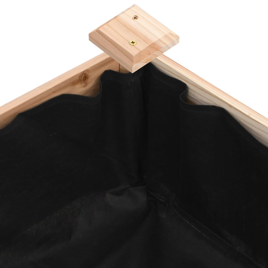 Garden Raised Bed with Liner 240x120x25 cm Solid Wood Fir