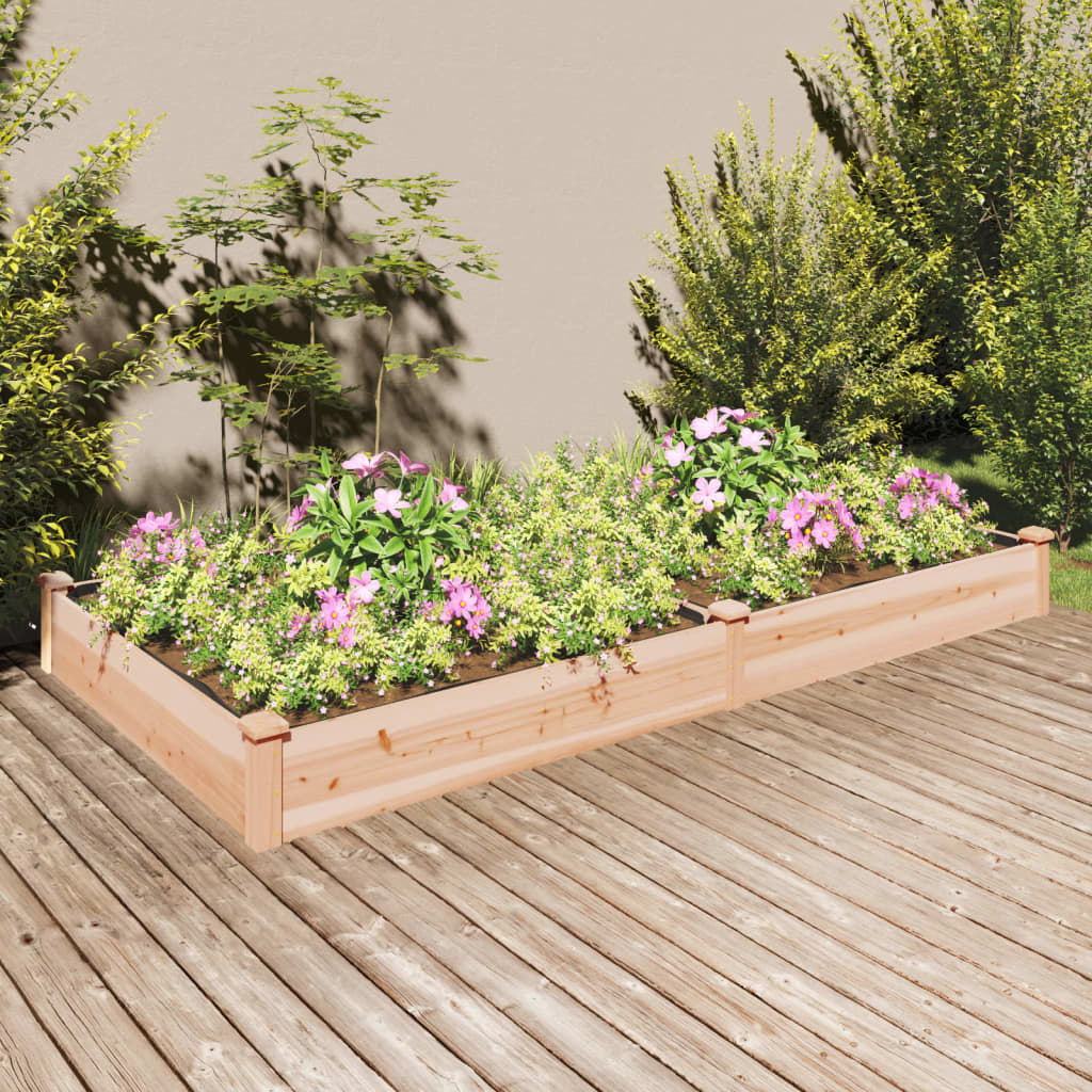 Garden Raised Bed with Liner 240x120x25 cm Solid Wood Fir