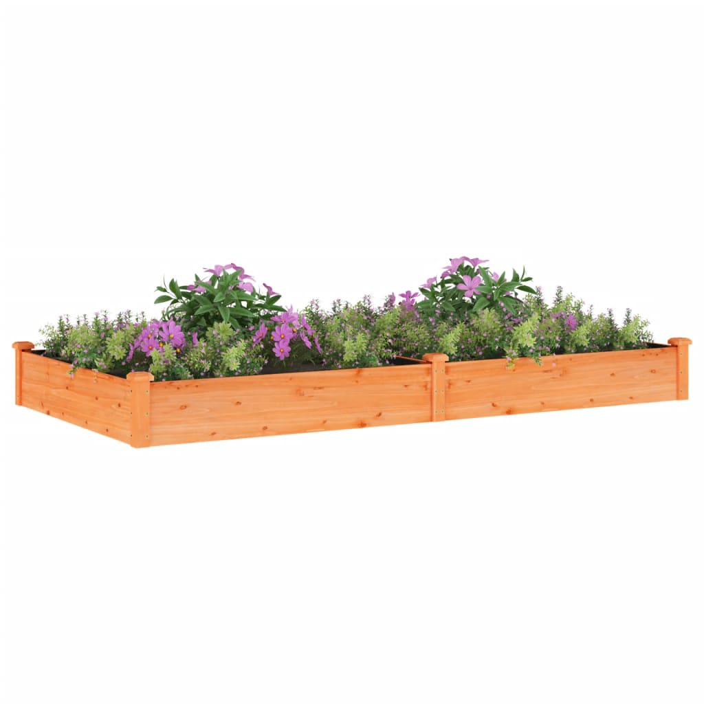 Garden Raised Bed with Liner Brown 240x120x25 cm Solid Wood Fir