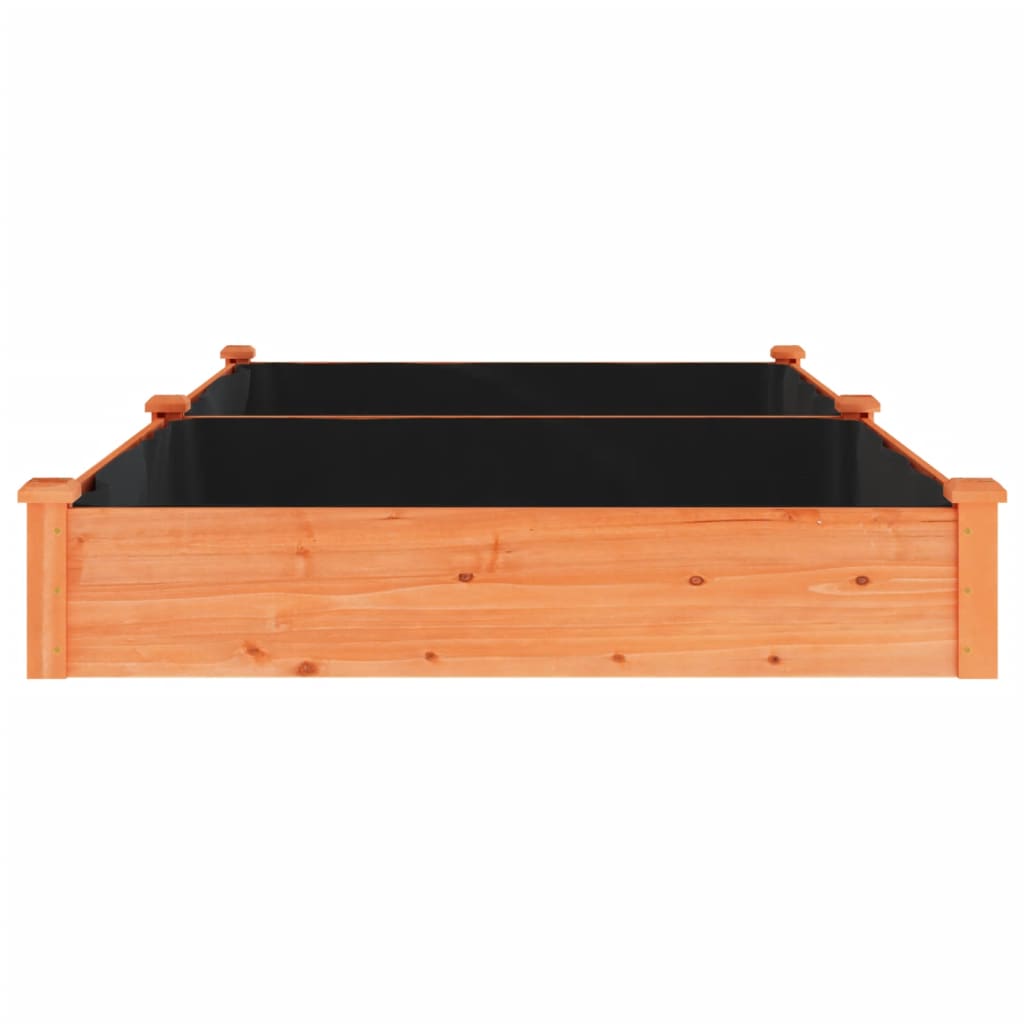 Garden Raised Bed with Liner Brown 240x120x25 cm Solid Wood Fir