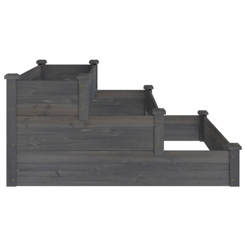 Garden Raised Bed Grey 120x120x56 cm Solid Wood Fir