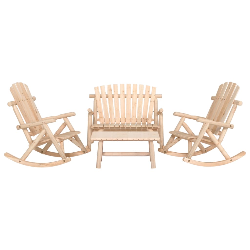 4 Piece Garden Lounge Set Solid Wood Spruce