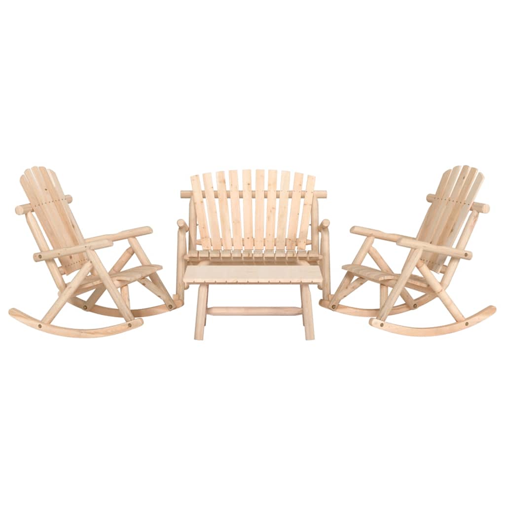 4 Piece Garden Lounge Set Solid Wood Spruce