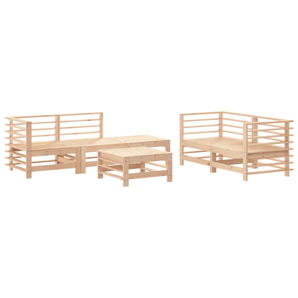 6 Piece Garden Lounge Set Solid Wood Pine