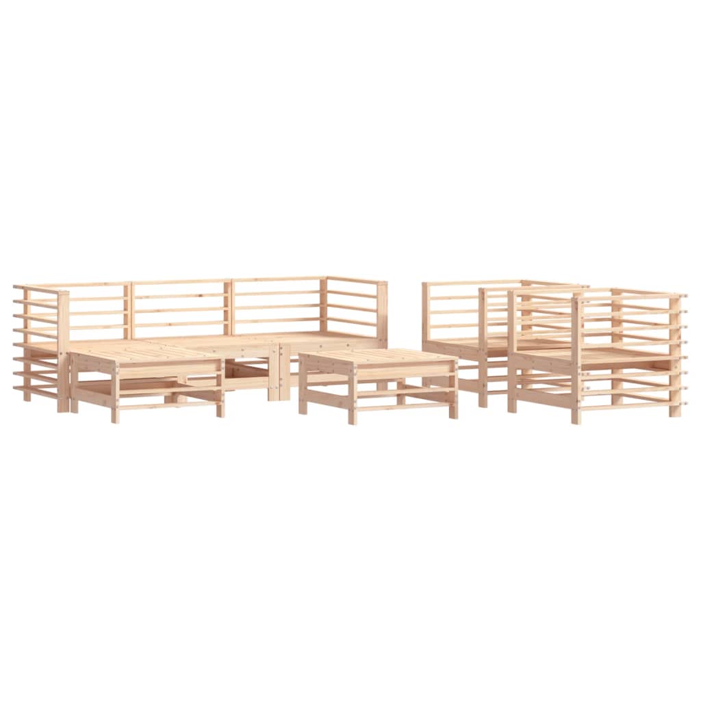 7 Piece Garden Lounge Set Solid Wood Pine