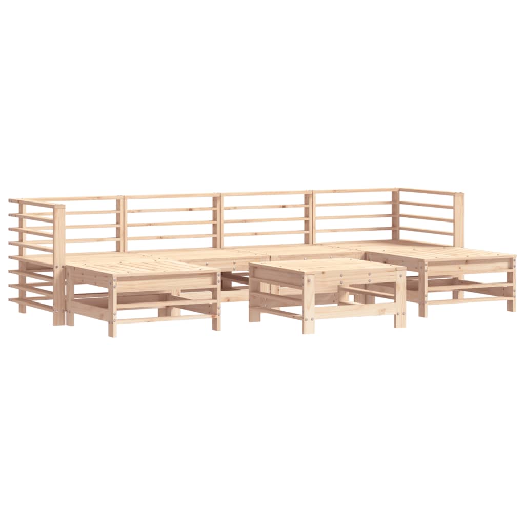 7 Piece Garden Lounge Set Solid Wood Pine