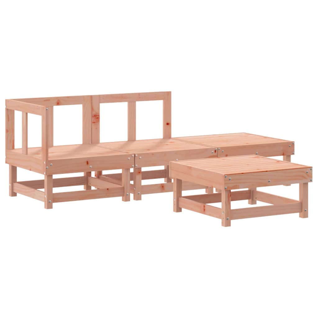 4 Piece Garden Lounge Set Solid Wood Douglas