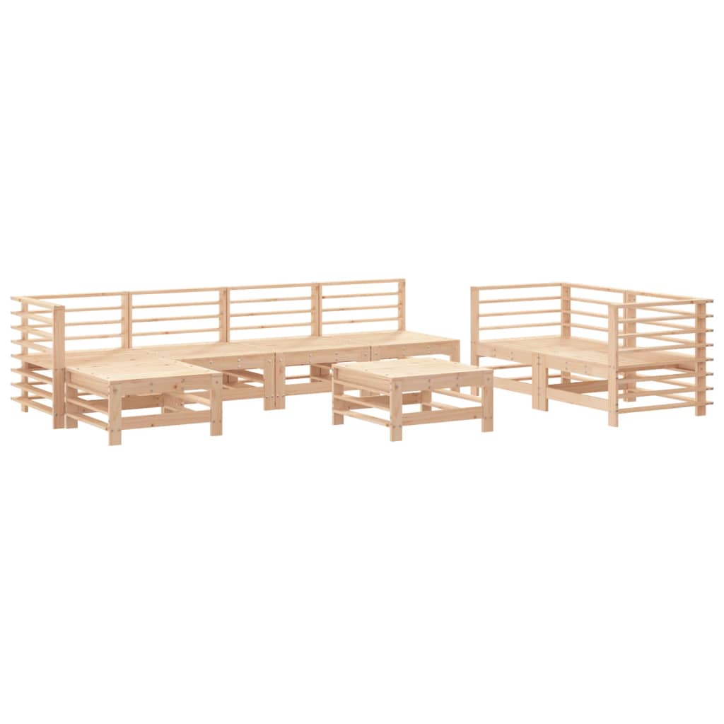 8 Piece Garden Lounge Set Solid Wood Pine