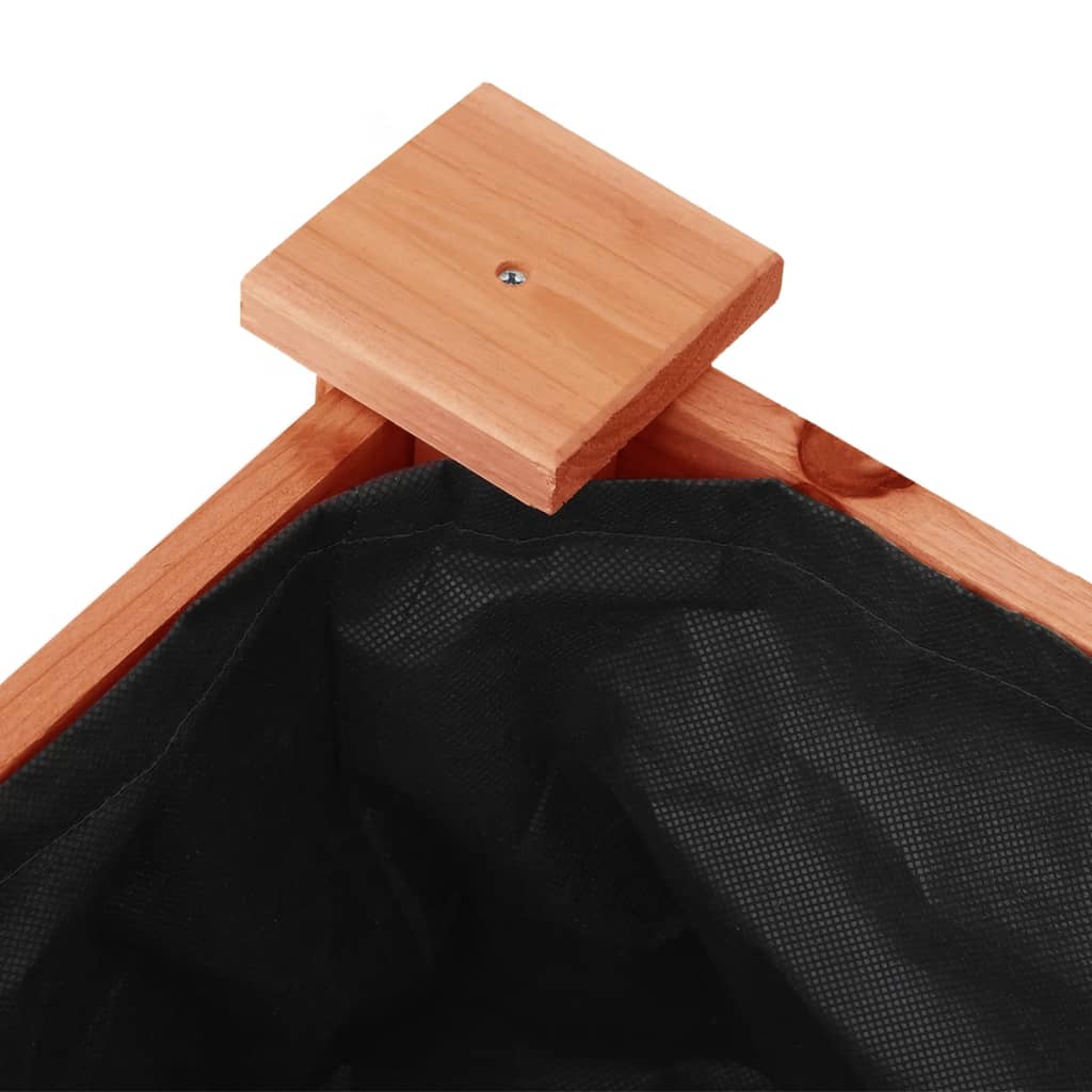 Wheeled Planter with Liner Brown 71x37x80 cm Solid Wood Fir