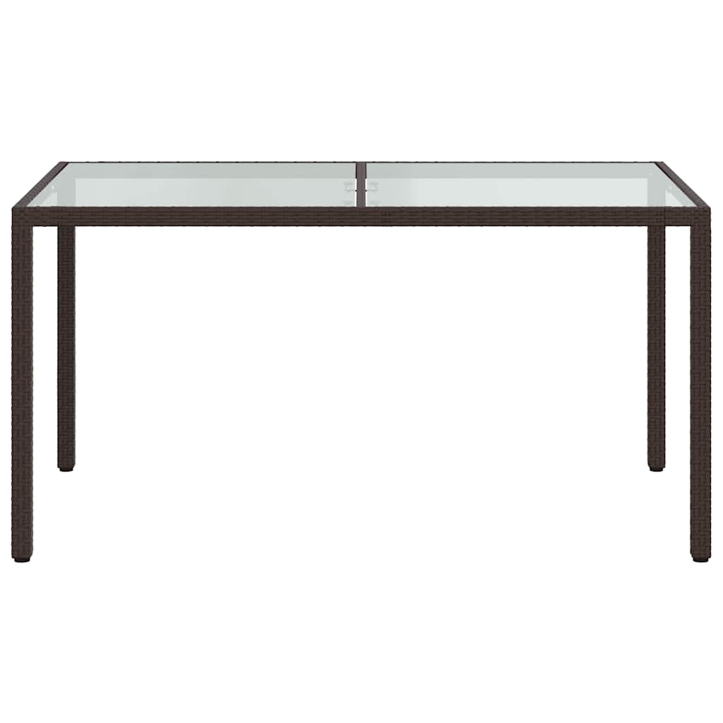 5 Piece Garden Dining Set with Cushions Brown Poly Rattan