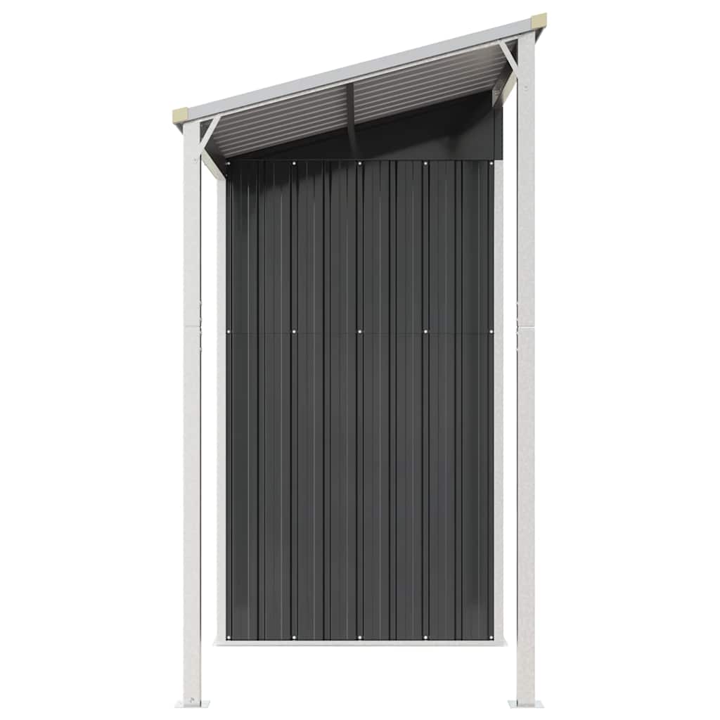Garden Shed with Extended Roof Anthracite 277x107x181 cm Steel