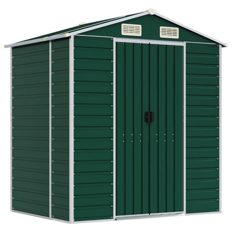 vidaXL Garden Shed Green 191x130x198 cm Galvanised Steel