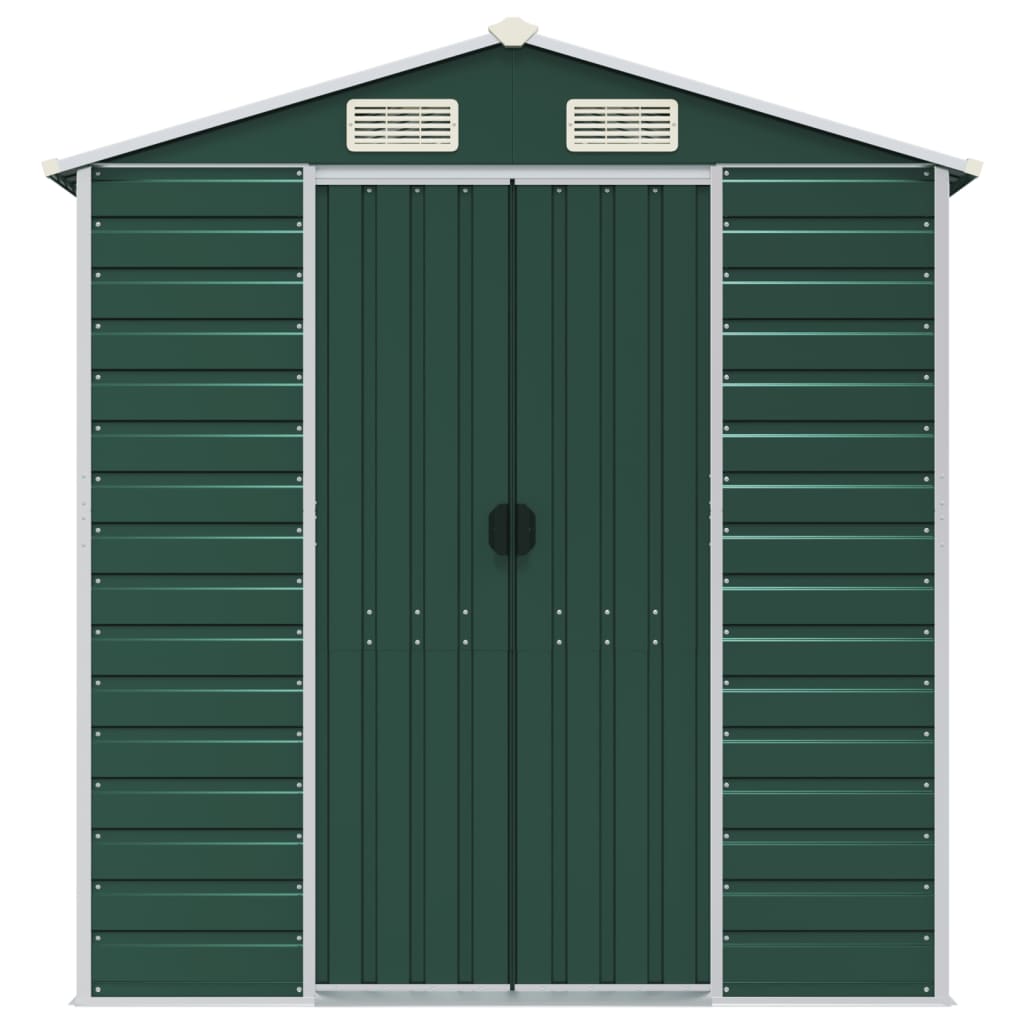 vidaXL Garden Shed Green 191x130x198 cm Galvanised Steel