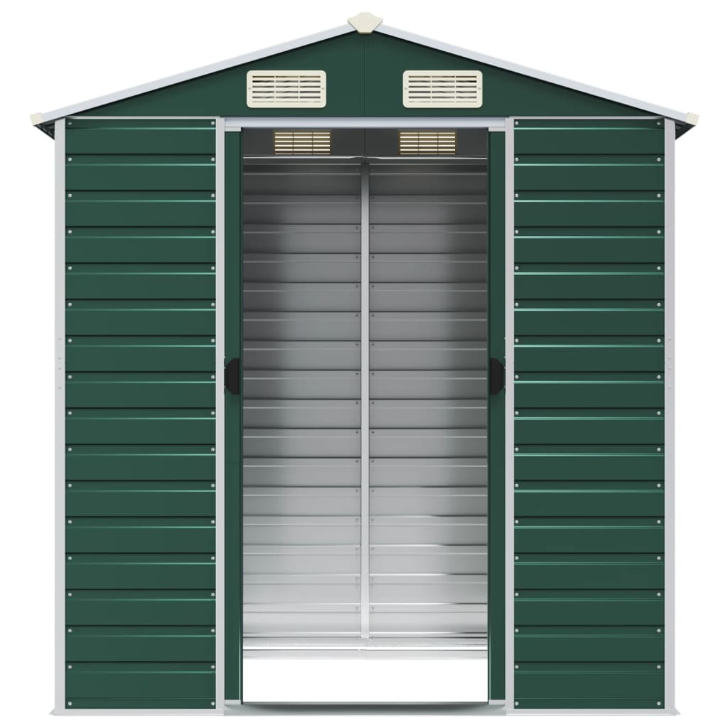 vidaXL Garden Shed Green 191x130x198 cm Galvanised Steel