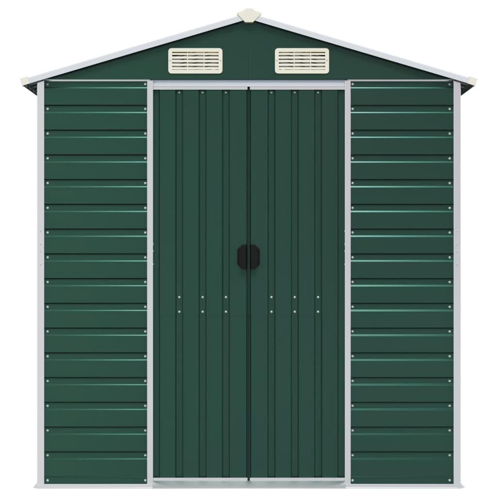 vidaXL Garden Shed Green 191x300x198 cm Galvanised Steel