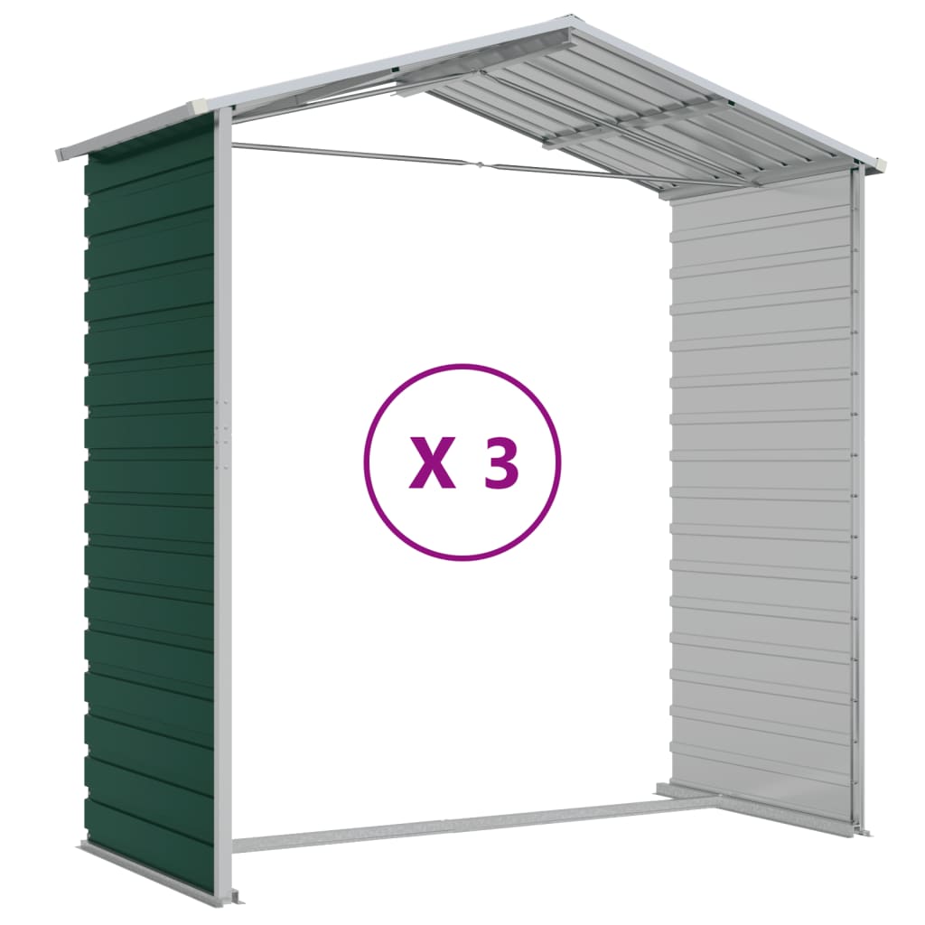 vidaXL Garden Shed Green 191x300x198 cm Galvanised Steel