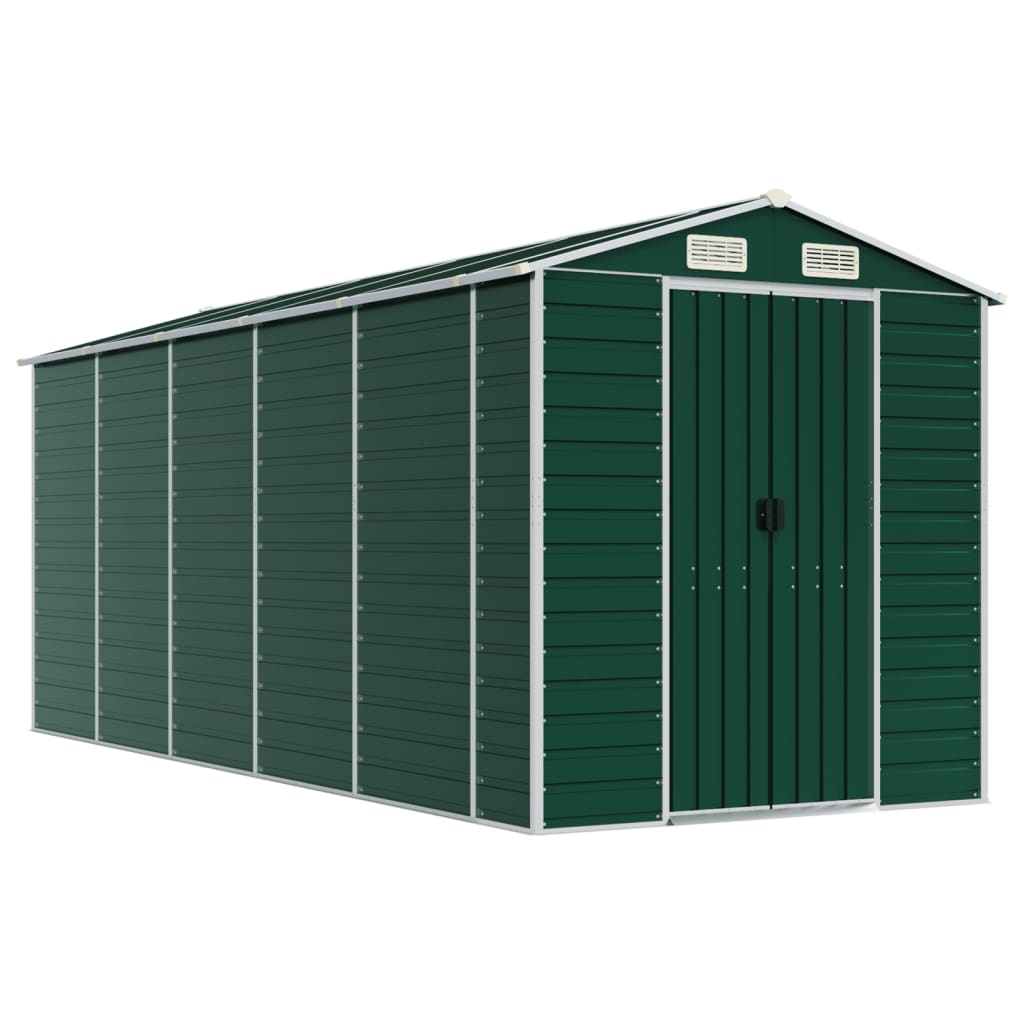 vidaXL Garden Shed Green 191x470x198 cm Galvanised Steel