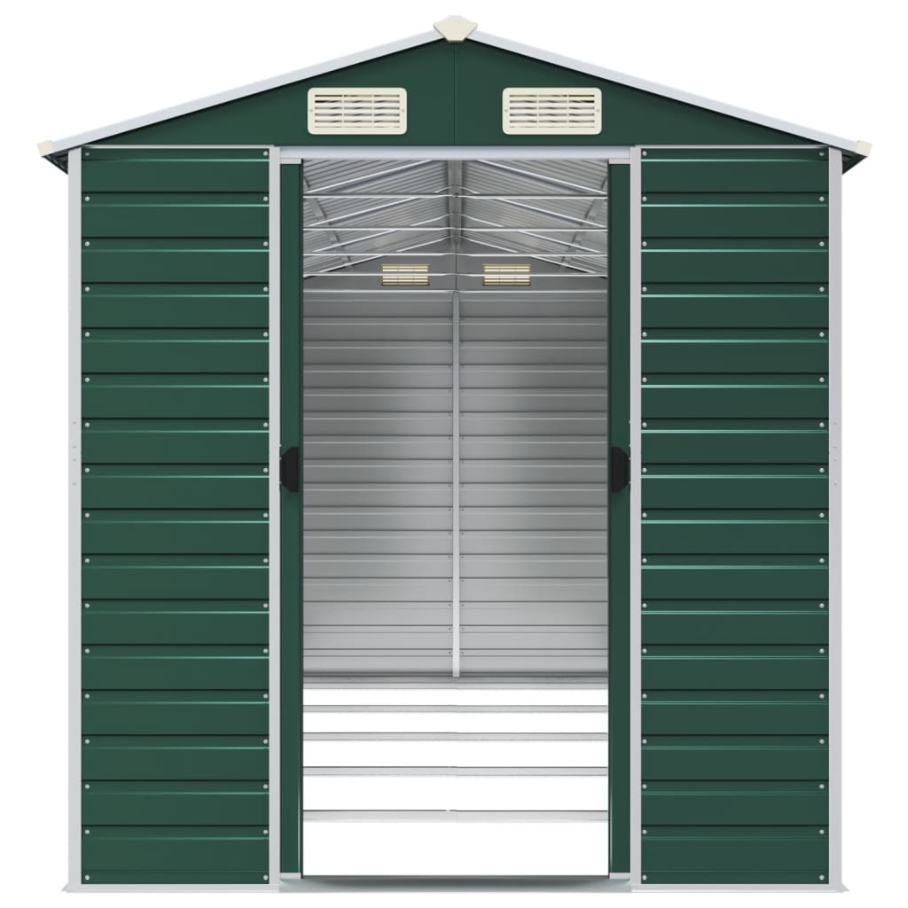 vidaXL Garden Shed Green 191x470x198 cm Galvanised Steel