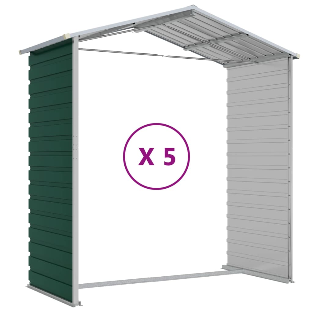 vidaXL Garden Shed Green 191x470x198 cm Galvanised Steel