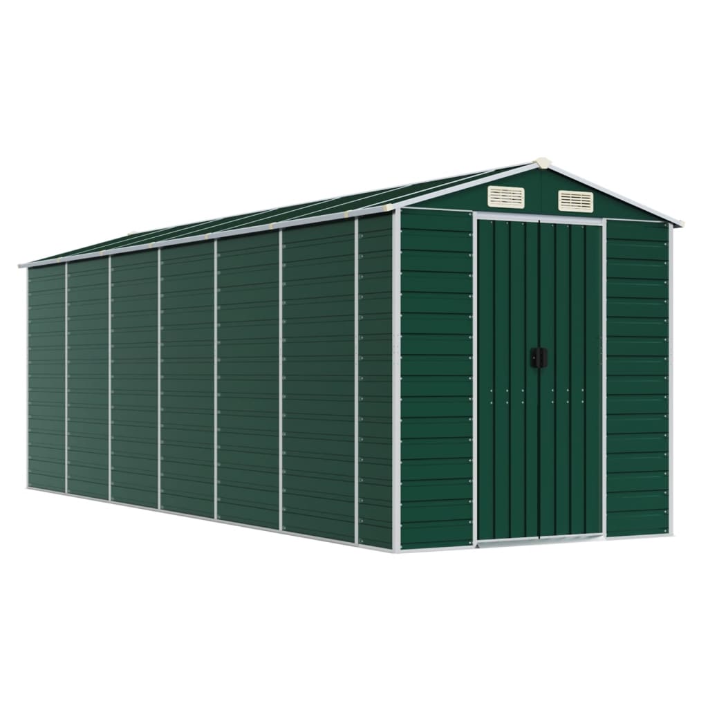 vidaXL Garden Shed Green 191x555x198 cm Galvanised Steel
