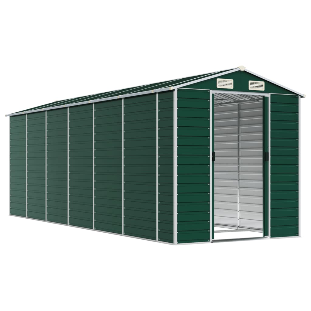 vidaXL Garden Shed Green 191x555x198 cm Galvanised Steel