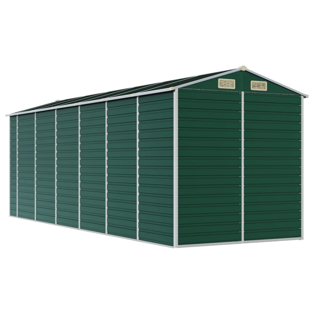 vidaXL Garden Shed Green 191x555x198 cm Galvanised Steel