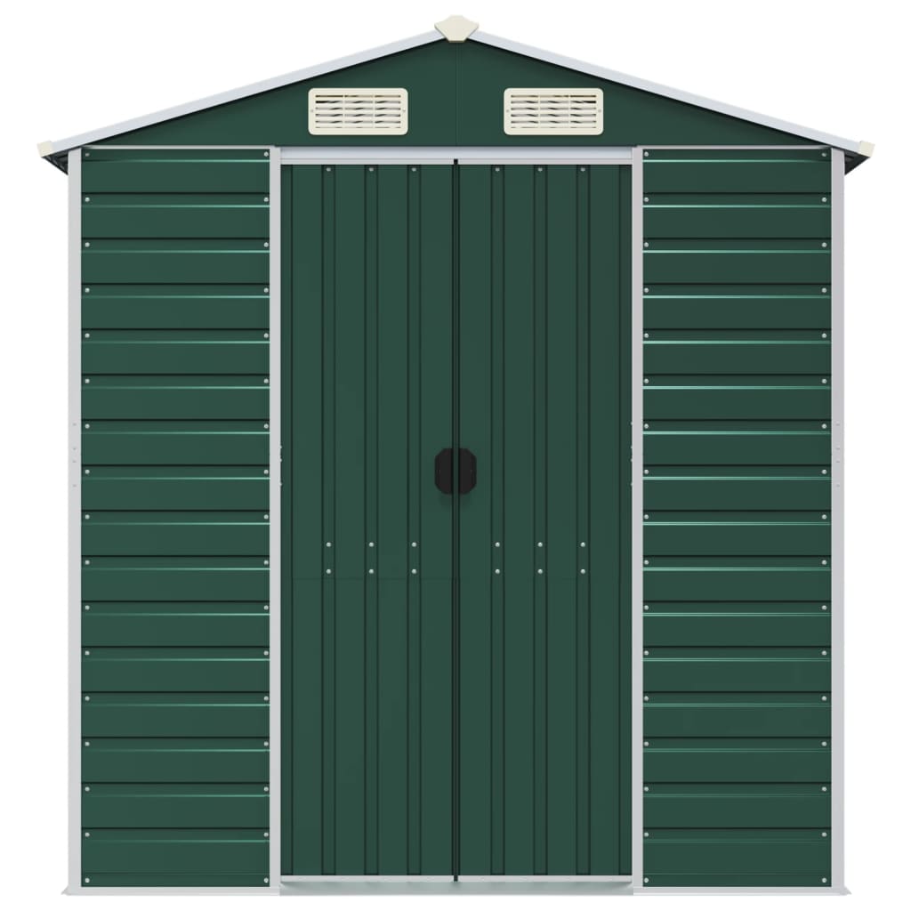 vidaXL Garden Shed Green 191x810x198 cm Galvanised Steel