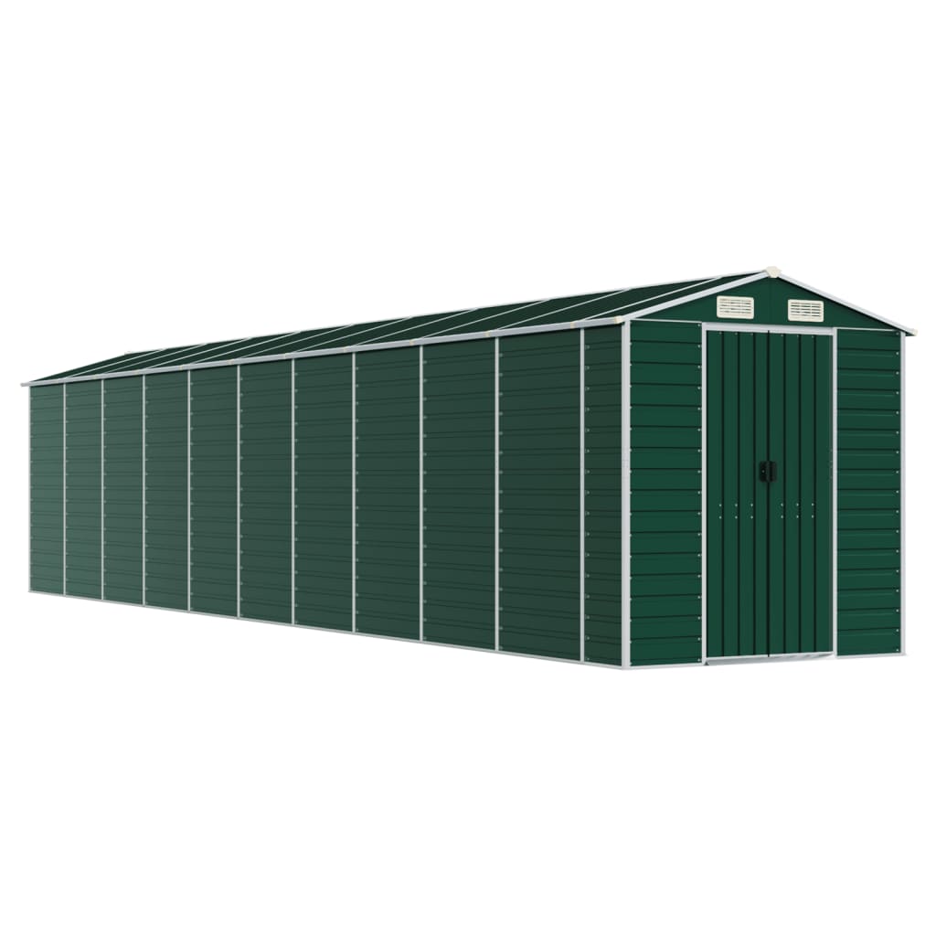 vidaXL Garden Shed Green 191x895x198 cm Galvanised Steel