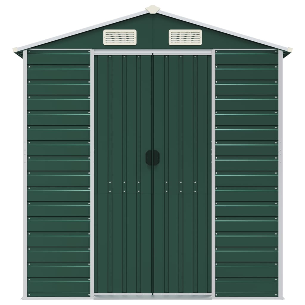 vidaXL Garden Shed Green 191x895x198 cm Galvanised Steel