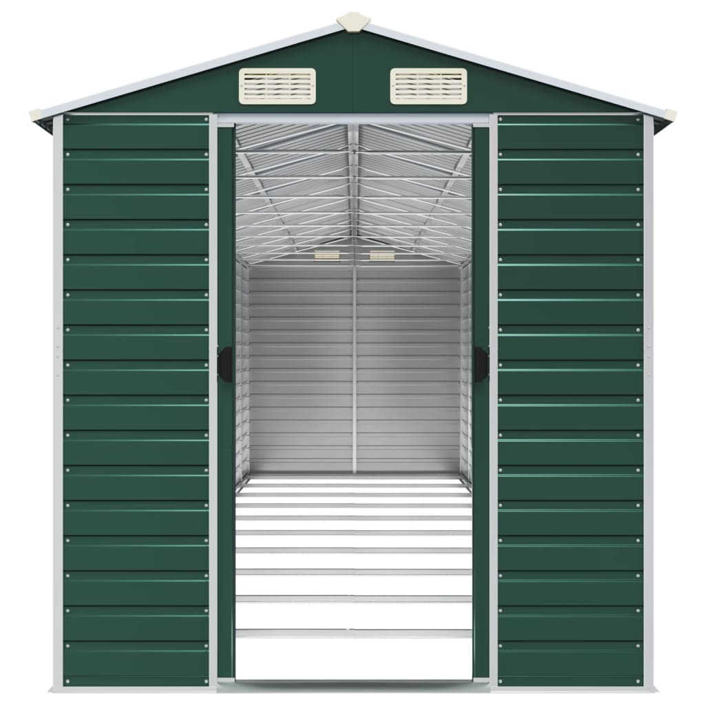 vidaXL Garden Shed Green 191x895x198 cm Galvanised Steel