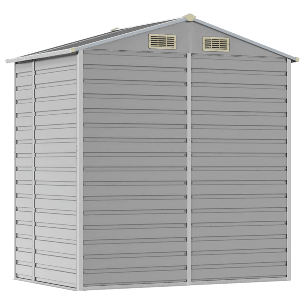 vidaXL Garden Shed Light Grey 191x130x198 cm Galvanised Steel
